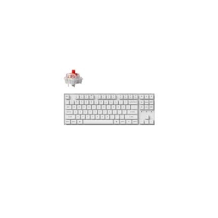 Геймърска механична клавиатура Keychron K8 Pro White QMK/VIA TKL K Pro(Hot Swappable) Red Switch RGB Backlight Plastic Frame